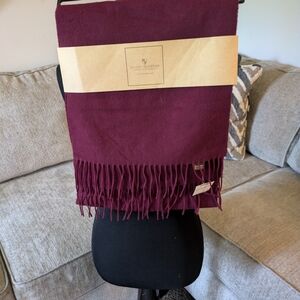 Luxurious Burgundy Cashmere Scarf By Elliott Mulryan..NEW